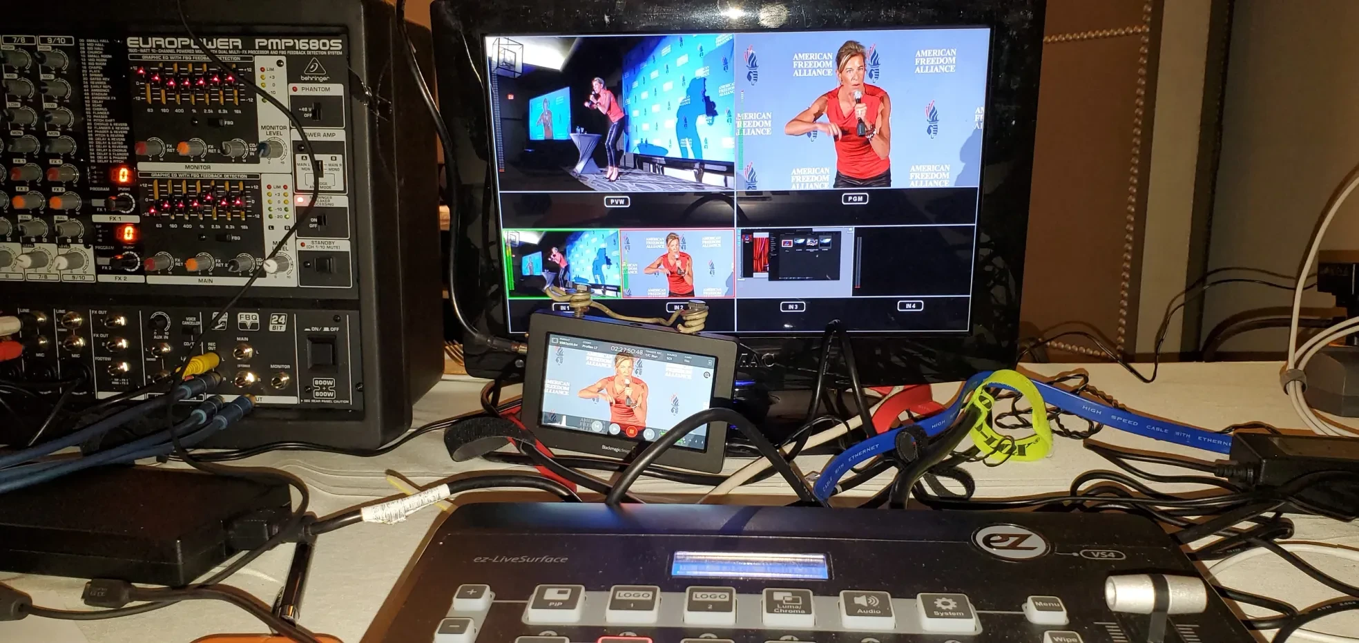FCM live streaming and switching equipment