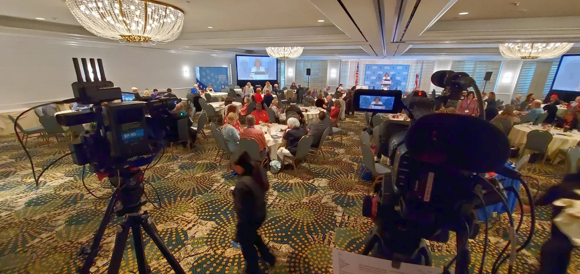 FCM multi-camera event coverage in ballroom