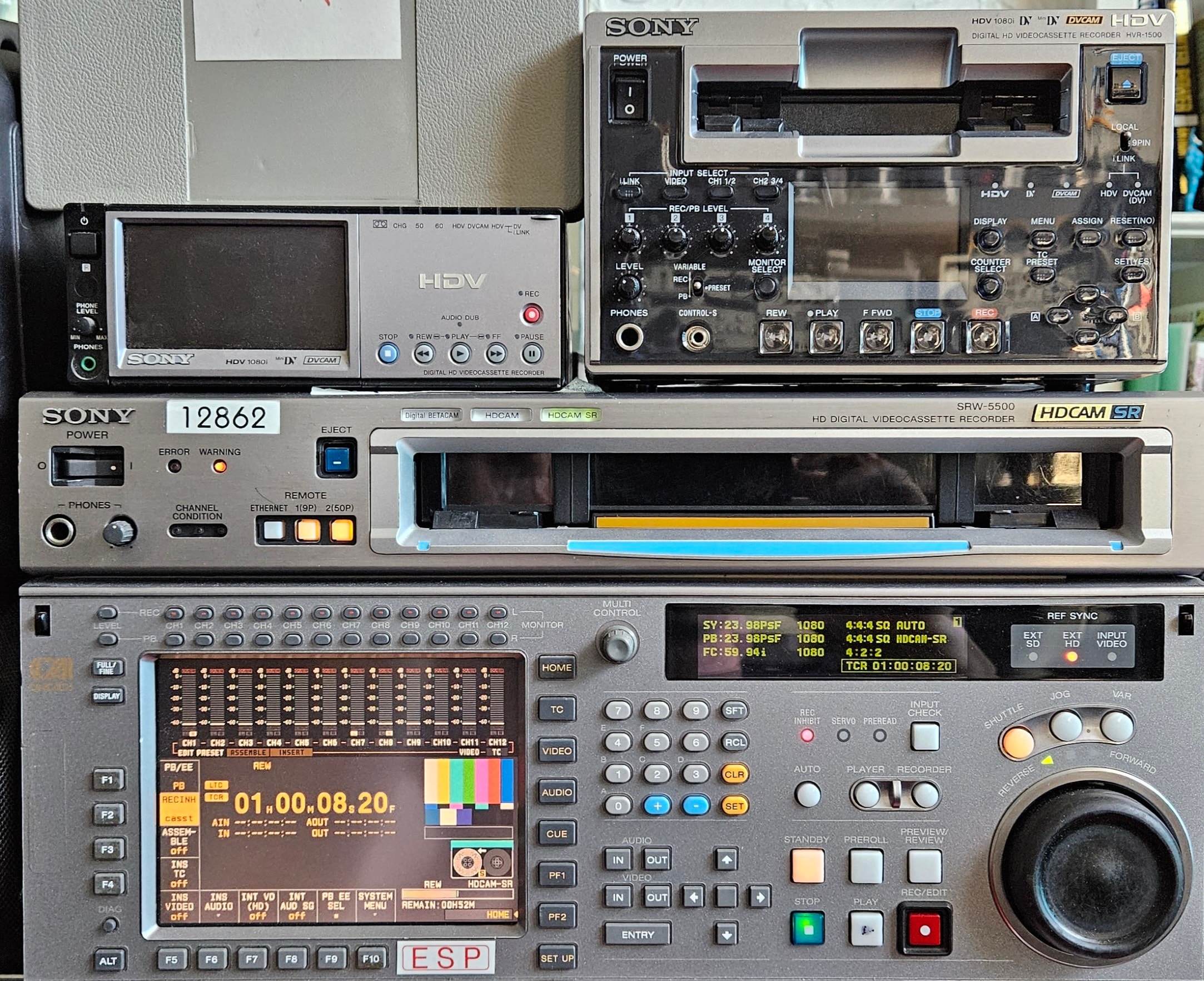 Tape transfer deck and monitoring setup